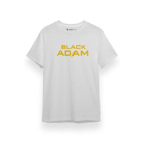 Black Adam Letter Logo Beyaz Kısa kol Erkek Tshirt