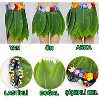 Tropikal Esintili Hawaii Yapraklı Parti Eteği Çocuk Boy