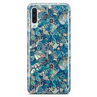 Samsung Galaxy A70 Kılıf Doodle Gemi Turları Arka Kapak Koruma Desenli Full Koruyucu