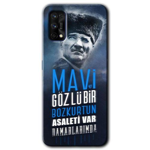 Potkal Hediye Fabrikası Realme 7 Pro Kılıf HD Desen Baskılı Arka Kapak - Bozkurt Atatürk