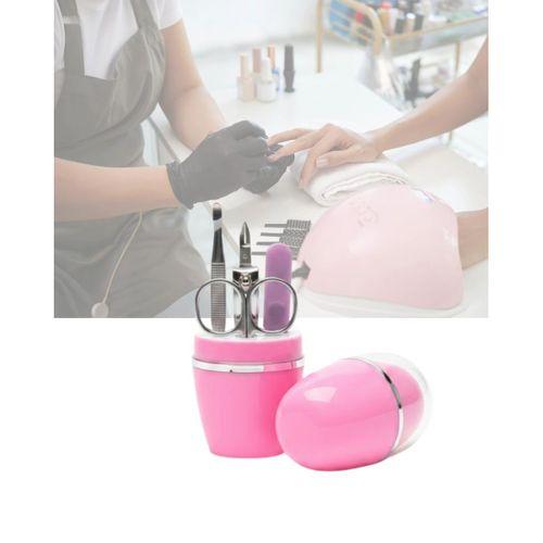 Tırnak Bakım Manikür Pedikür Seti 4 Parça Pembe Kompakt Taşınabilir Tasarım