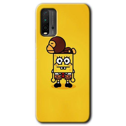 Potkal Hediye Fabrikası Xiaomi Redmi 9T Kılıf HD Desen Baskılı Arka Kapak - Sünger Bob