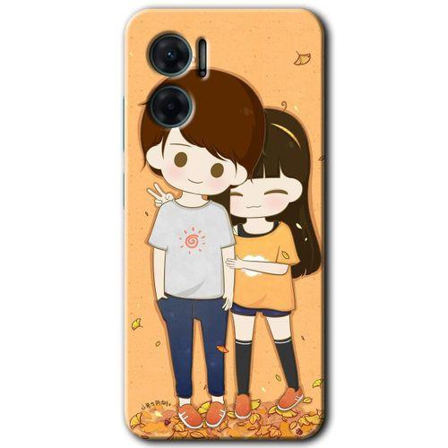 Potkal Hediye Fabrikası Xiaomi Redmi Note 11E HD Baskılı Kılıf + 9D Tam Ekran Koruyucu - Şıpsevdi Çift