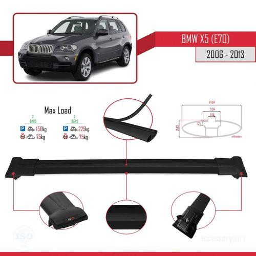 BMW X5 (E70) 2006-2013 Arası ile uyumlu FLY Model Ara Atkı Tavan Barı SİYAH