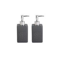 Banyo Seti Seramik Sıvı Sabunluk 2 Adet Koyu Bej Modern 7X7X17Cm 300Ml