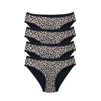 4 Adet Leopar Desenli Likralı Yumuşak Dokulu Kadın Slip Külot