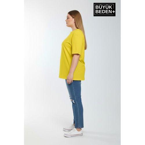 Büyük Beden Kadın Basic Tişört – Pamuklu Düz T-Shirt 3XL-6XL SPR26BTSK510