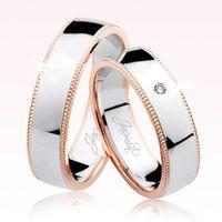 Beyaz Rose Altın Alyans 2702-2