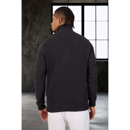Lars Selanik Örme Kumaş Yarım Fermuar Erkek Sweatshirt - Antrasit