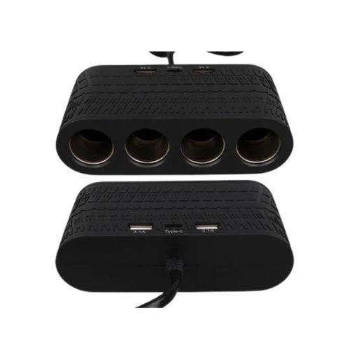 Araç İçi Güç Dağıtıcı 4 Çakmaklık 2 Usb 1 Type C Şarj Ünitesi