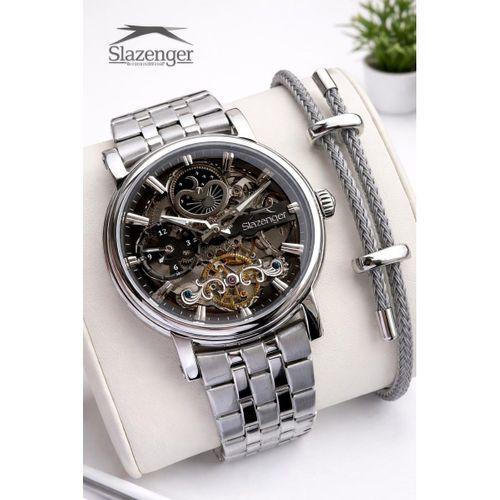 Slazenger Otomatik Seri Mehtap Ve Güneş Kadranlı İtalyan Bileklik Hediyeli Erkek Kol Saat O.2611.350