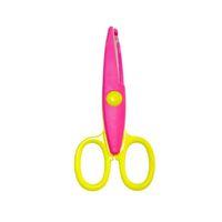 LINEA ŞEKİLLİ KESEN ÇİFT RENKLİ OKUL MAKASI ( Sarı-Pembe )