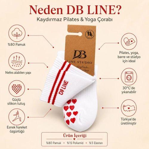 Db Lıne Kaydırmaz Yoga Pilates Çorabı 4'lü | Pamuklu Silikon Taban, Barre Stüdyo Spor