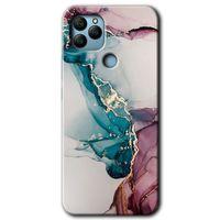 Potkal Hediye Fabrikası General Mobile GM 22 Plus Kılıf HD Desen Baskılı Arka Kapak - Liquid Mermer