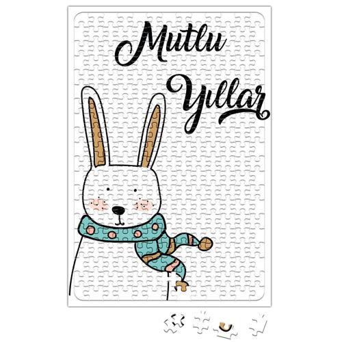 Sevimli Tavşan İle Mutlu Yıllar Puzzle 240 Parça Yapboz