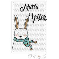 Sevimli Tavşan İle Mutlu Yıllar Puzzle 240 Parça Yapboz