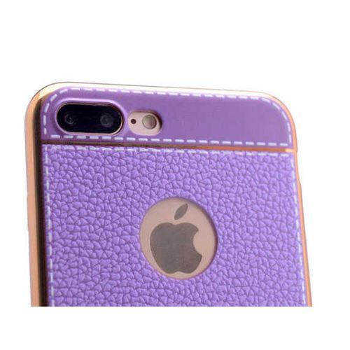 Apple iPhone 7 Plus Kılıf Zore Deri Lazer Kaplama Silikon