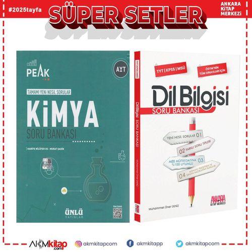 Ünlü Yayıncılık AYT Kimya Best Peak ve AKM Dil Bilgisi Soru Bankası Seti 2 Kitap