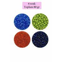 Dökme Cam Kum Boncuk (8/0) 3 mm - 4 Renk - Toplam 80 Gram - BNC421
