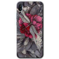 MRCİLETİSİM Huawei Y6 2019 Kılıf Kapak - kelebek Ömrü +Hayalet Ekran Yandan Gözükmez