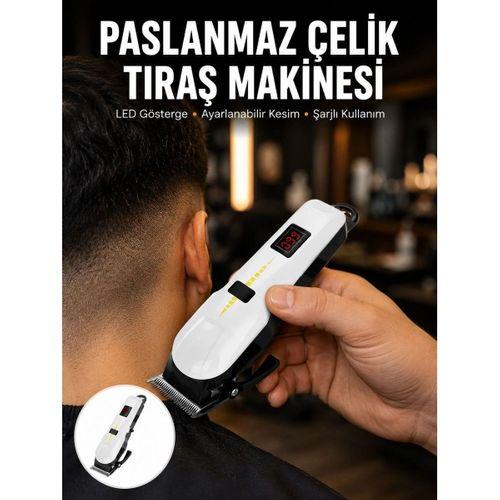 2025 Model Dijital Saç Sakal Tıraş Makinesi Islak Kuru Kullanıma Uygun Yeni Nesil
