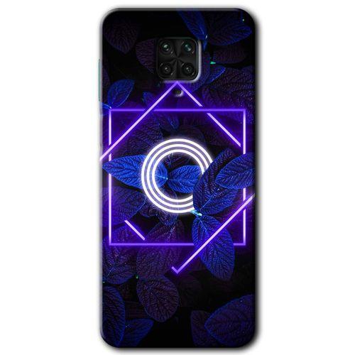 Xiaomi Redmi Note 9 Pro HD Baskılı Kılıf + 9D Tam Ekran Koruyucu - Dark Neon Yaprak O Harfi