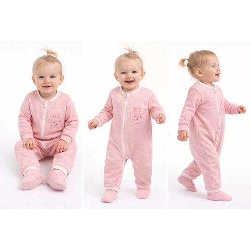 6/12 Ay Fermuarlı Tavşanlı Bebek Tulumu