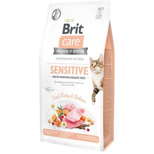 Brit Care Yetişkin Hassas Kediler İçin, Tahılsız, Hipoalerjenik, Taze Hindi Etli Ve Somonlu Kuru Mama 7 kg