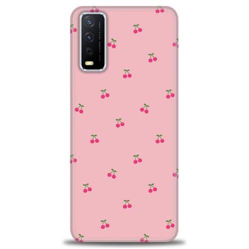 Vivo Y20 Kılıf HD Baskılı Kılıf - Minik Kirazlar + Tam Ekran Koruyucu