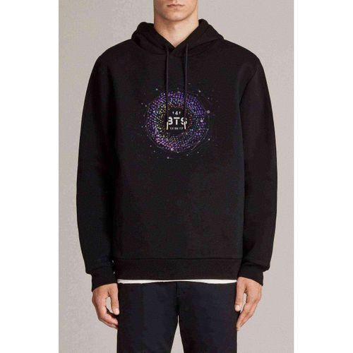 BTS 4th  K Pop Baskılı Siyah Erkek Kapşonlu Sweatshirt