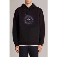 BTS 4th  K Pop Baskılı Siyah Erkek Kapşonlu Sweatshirt