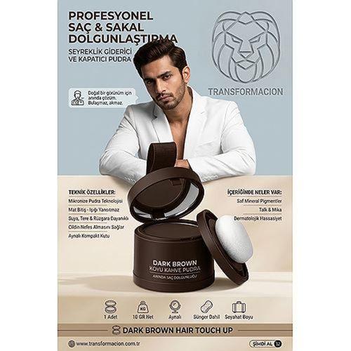 KOYU KAHVE Saç Sakal Kapatıcı KREM Pudra Seyreklik Giderici Dolgunlaştırıcı Hair Touch Up DARK BROWN 723609