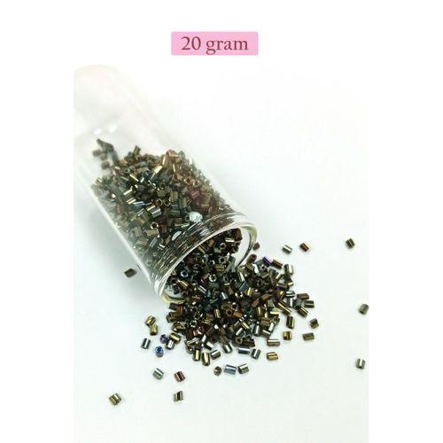 Kesme Cam Boncuk 2mm - 20 Gram - Asker Yeşili -BNC340