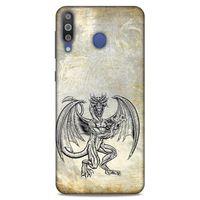 Lopard Samsung Galaxy M30 Uyumlu Kılıf Tattoo's (30) Silicone Case Şeytan Ejderha