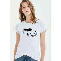 Porsche Baskılı Beyaz Kadın Tshirt