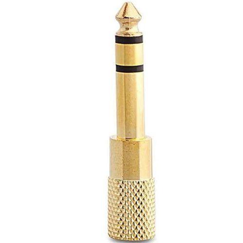 6.3 Mm Stereo Erkek-3.5 Mm Stereo Dişi Sarı Metal Gold Jack Fiş Çevirici