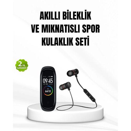 Akıllı Spor Bilekliği Ve Gürültü Önleyici Bluetooth Kulaklık Seti
