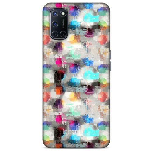 Oppo A92 Kılıf Pastel Renkler (8) Baskılı Kılıf Turkuaz Beyaz