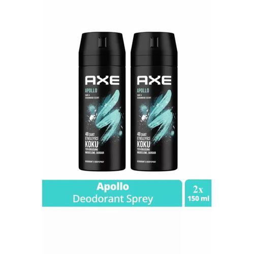 2 Adet Axe Erkek Sprey Deodorant Apollo 48 Saat Etkileyici Koku Vücut Spreyi 150 ml
