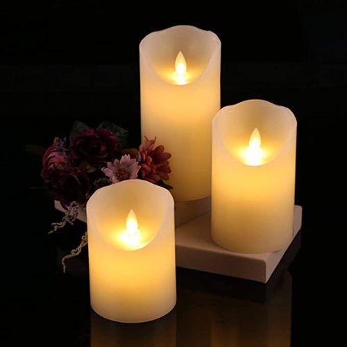 WARM LİGHT LED REMOTE CONTROL ELECTRONİC CANDLE KUMANDALI GÜN IŞIĞI IŞIKLI MUM 3LÜ SET IŞIKLI MUM
