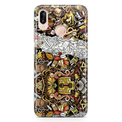 Huawei P20 Lite Kılıf Okulum Doodle Arka Kapak Koruma Desenli Full Koruyucu