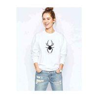Silhouette Spider Baskılı Beyaz Kadın Sweatshirt