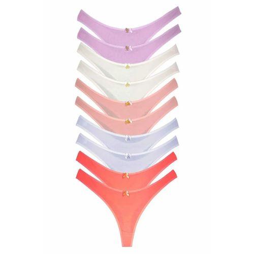10 Adet Pamuklu Kadın Klasik Tanga Soft Renkler