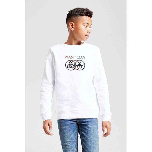 The100 Wanheda Baskılı Unisex Çocuk Beyaz Sweatshirt