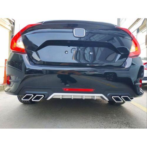 Honda Civic Uyumlu Fc5 2016-2020 Difüzör Kare Egzoz Silver