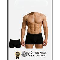 Pamuklu Düz Siyah Renk Erkek Boxer