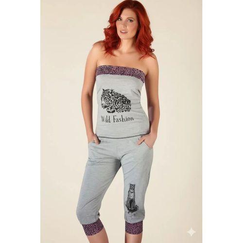 Leopar Desenli Straplez Takım