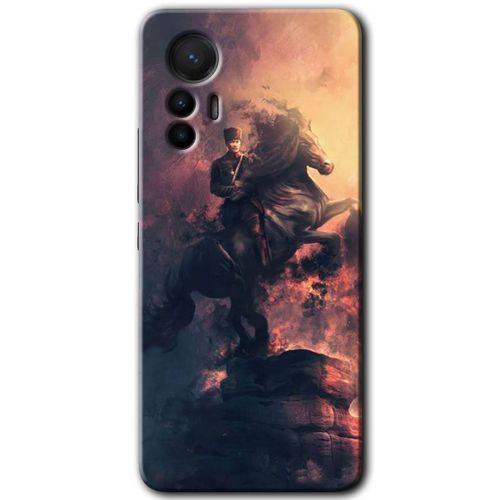 Potkal Hediye Fabrikası Xiaomi Mi 12 Lite HD Baskılı Kılıf + 9D Tam Ekran Koruyucu - Atatürk Portre