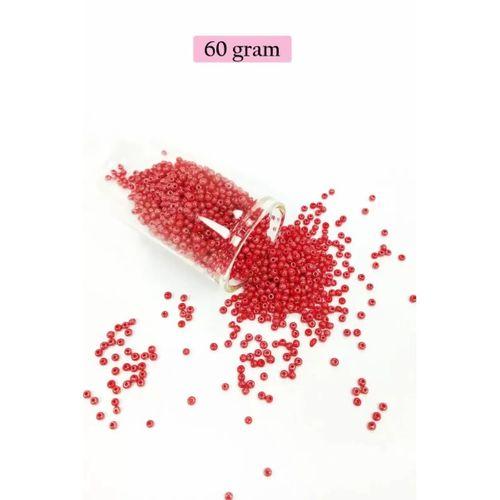 Dökme Cam Kum Boncuk (11/0) 2 mm - 60 Gram -  Kırmızı - BNC039