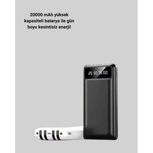 Hızlı Şarj Destekli 20.000mah Powerbank Usb Type-c Lightning Lcd